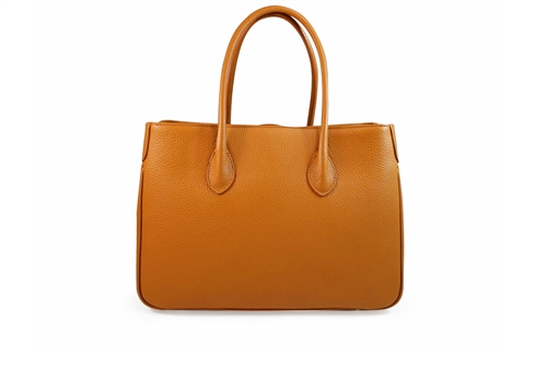 MAXIMA LEATHER HAND  BAG - brandy