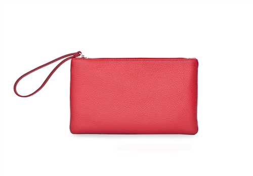MAXIMA LEATHER WRISTLET POUCH - red
