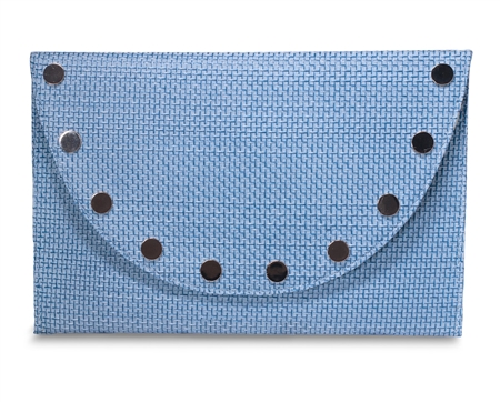 MARBELLA CLARISSA CLUTCH  - celeste  burlap