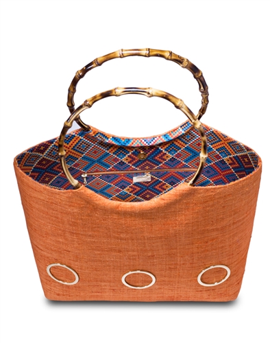 MARBELLA JACKIE JUTE TOTE - orange