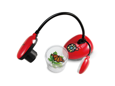 Ladibug Document Camera, 30 fps, 20x Zoom, USB expanded memory to 4 TB, HDMI Pass Through, 1 Touch Audio Video Recording, Red color