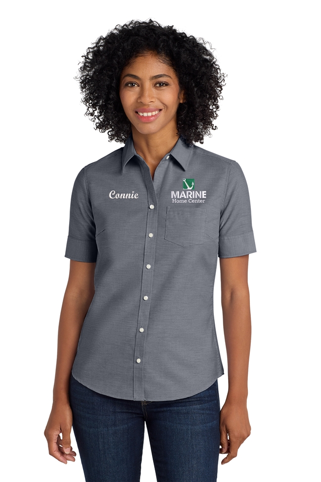 MHC Port AuthorityÂ® Women's Short Sleeve SuperProâ„¢ Oxford Shirt
