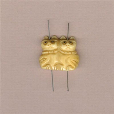 Kitty Companions Bead - Hand Carved Bone