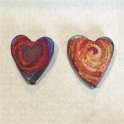 Photo of Individual Raku Heart Earring Beads