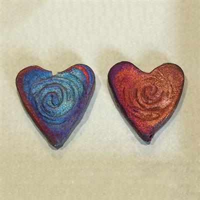 Photo of Individual Raku Heart Pendant Beads
