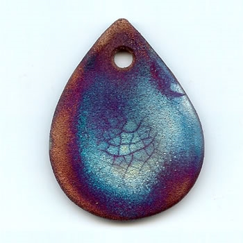 Teardrop Raku Pendant