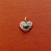 Photo of the 15mm Navajo SS Heart-Turquoise Pendant