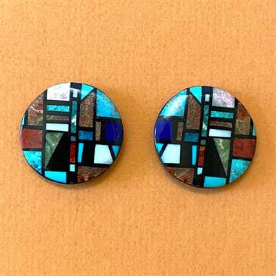 Photo of Stained Glass Earrings-3 by Chris Nieto, Pueblo Santo Domingo (Kewa)