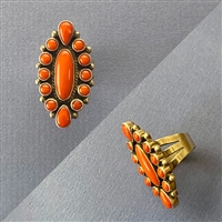 Photo of Navajo Coral and Sterling Silver Ring