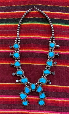 Photo of Navajo Squash Blossom Necklace, Circa 1965