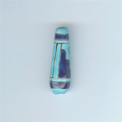 Bead - teardrop, turquoise, 10x30mm