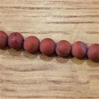 Photo of 6mm Red Jasper beads - matte finish