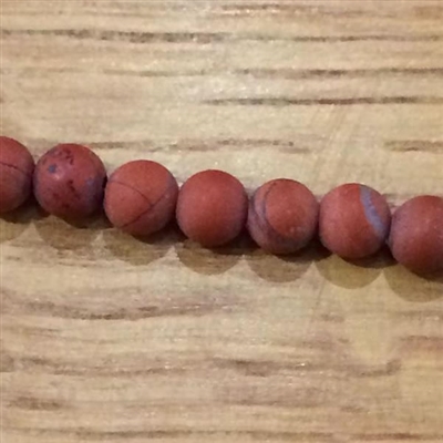 Photo of 6mm Red Jasper beads - matte finish