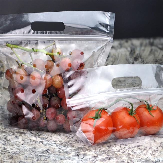 9 1/2 X 10 + 3 3/4 BG Vented Produce Pouch - 9.5 x 10 + 3.75BG (OD) 2.5 mil 250/cs| Prism Pak