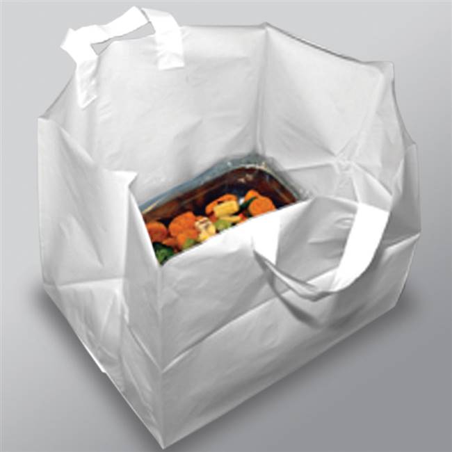 12x13+5bg HD White Printed Take Out Bags 1000/cs| Prism Pak