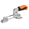 557405 Hook type toggle clamp horizontal. Size 2, orange