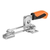 557447 Hook type toggle clamp horizontal. Size 3, orange.