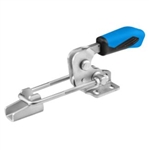 557752 Hook type toggle clamp horizontal with safety latch. Size 4, blue.