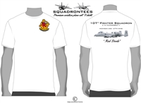 107th Fighter Squadron A-10 Squadron T-Shirt D1, USAF Licensed Product