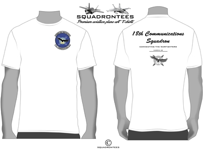 18th Communications Squadron Logo Back Squadron T-Shirt, USAF Licensed Product