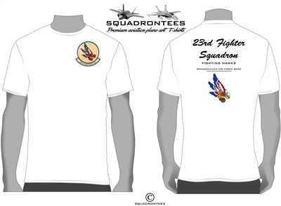 23rd Fighter Squadron Fighting Hawks Squadron T-Shirt - USAF Licensed Product