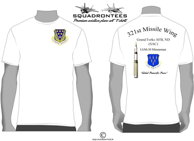 321st Strategic Missile Wing (SMW) Squadron T-Shirt, USAF Licensed Product