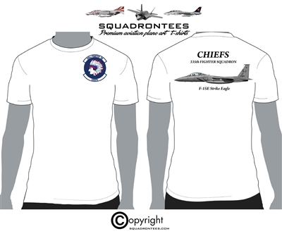 335th Fighter Squadron Chiefs Squadron T-Shirt D2, USAF Licensed Product