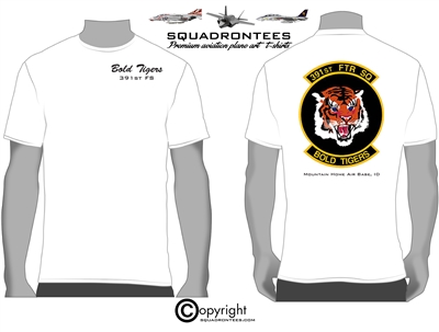 391st FS Bold Tigers Squadron T-Shirt D1, USAF Licensed Product