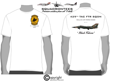 429th TFS Black Falcons Squadron T-Shirt D2, USAF Licensed Product