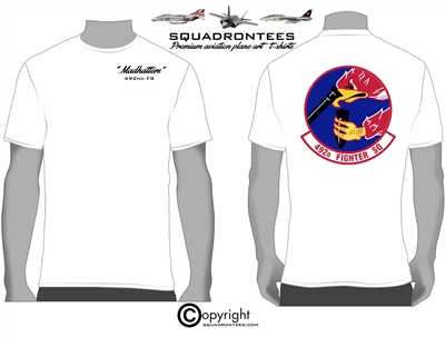492nd FS Madhatters Squadron T-Shirt D1, USAF Licensed Product
