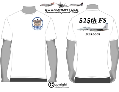 525th FS Bulldogs F-15 Eagle Squadron T-Shirt D5, USAF Licensed Product