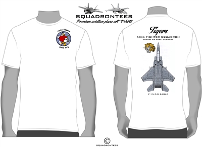 53rd FS Bitburg AFB Tigers F-15 Squadron T-Shirt D2 - USAF Licensed Product