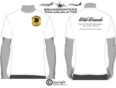 561st Fighter Squadron Wild Weasels Squadron T-Shirt D1, USAF Licensed Product