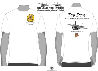 61st FS Top Dogs F-35 Lightning II Squadron T-Shirt - USAF Licensed Product