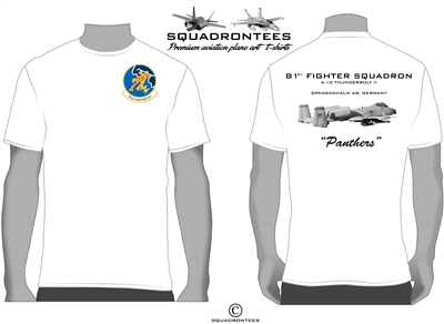 81st Fighter Squadron A-10 Squadron T-Shirt, USAF Licensed Product