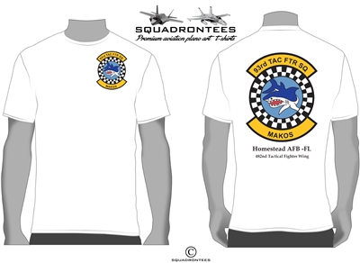 93rd TFS Makos Logo Back Squadron T-Shirt  - USAF Licensed Product