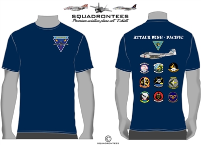 A-6 Intruder Pacific Wing - Atlantic Squadron T-Shirt D7, USN Licensed T-Shirt