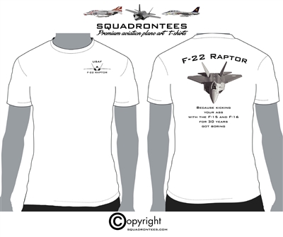 F-22 Raptor Kicking.... - Premium Plane Art T-Shirt