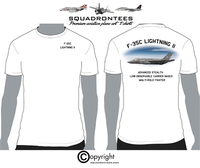 F-35C Lightning II - Premium Plane Art Squadron T-Shirt