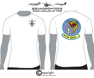 F/A-18 Hornet Transition, Now Baby - Premium Plane Art Squadron T-Shirt