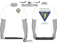 CVW-3 Battle Axe Logo Back Squadron T-Shirt D2 - USN Licensed Product