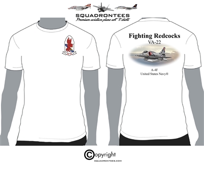 VA-22 Fighting Redcocks A-4F Squadron T-Shirt - USN Licensed Product