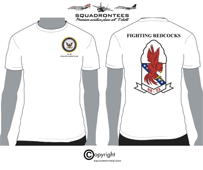 VA-22 Fighting Redcocks Logo Squadron T-Shirt - USN Licensed Product