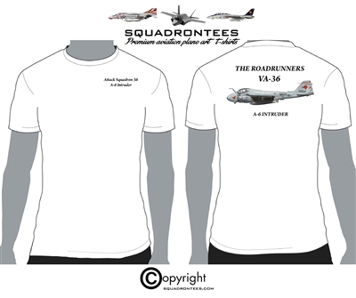 VA-36 A-6 The Roadrunners Logo Back Squadron T-Shirt - USN Licensed Product