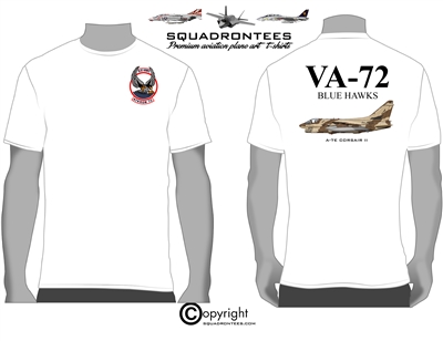 VA-72 A-7 Corsair II Camo Bluehawks Squadron T-Shirt D5 - USN Licensed Product