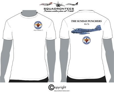 VA-75 A-6 Sunday Punchers D2 Squadron T-Shirt - USN Licensed Product