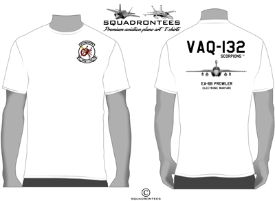 VAQ-132 Scorpions EA-6B Prowler Squadron T-Shirt D5 - USN Licensed Product
