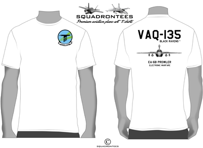 VAQ-135 Black Ravens EA-6B Prowler Squadron T-Shirt D2 - USN Licensed Product