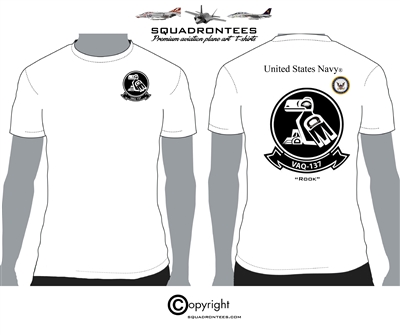 VAQ-137 Rooks Logo Back Squadron T-Shirt- USN Licensed Product