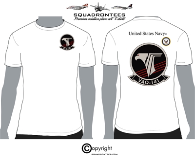 VAQ-141 Logo Back Squadron T-Shirt- USN Licensed Product